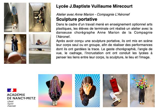 Sculpture portative – Lycée Jean Baptiste Vuillaume – Mirecout