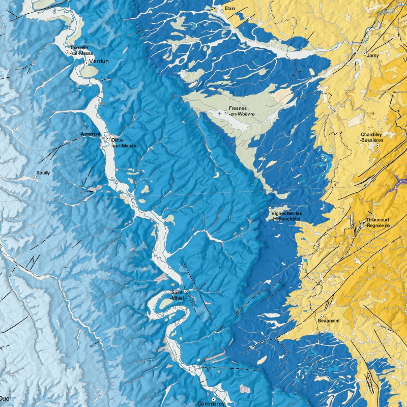 Carte géologique - Haudainville (55) - zoom A