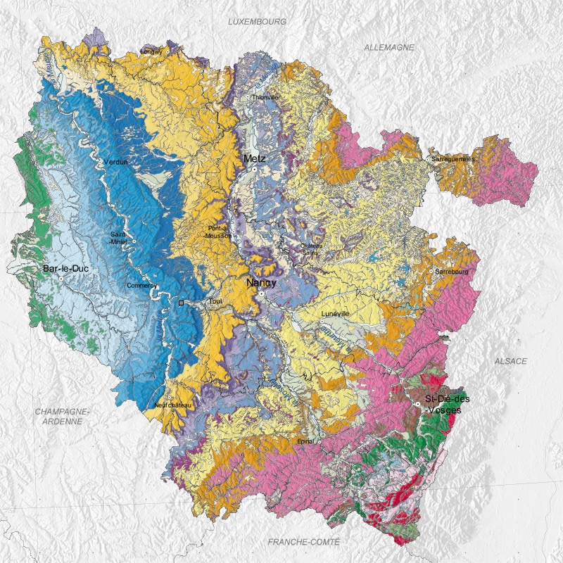 Carte géologique - Foug (54) - zoom A