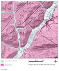 Extrait de carte géologique - Pierre Percée -barrage-(54)