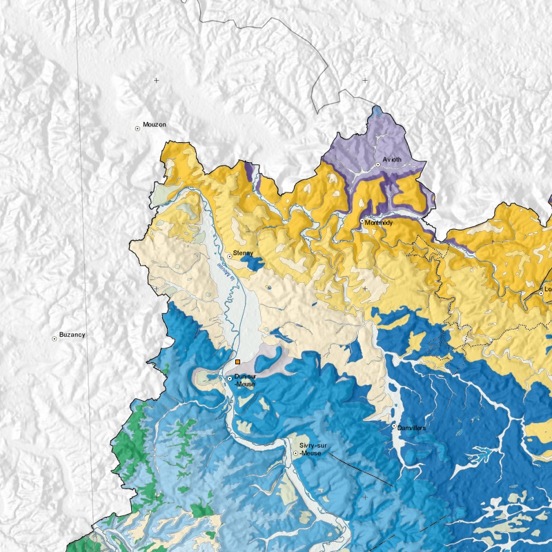 Carte géologique - Milly-sur-Bradon (55) - zoom A