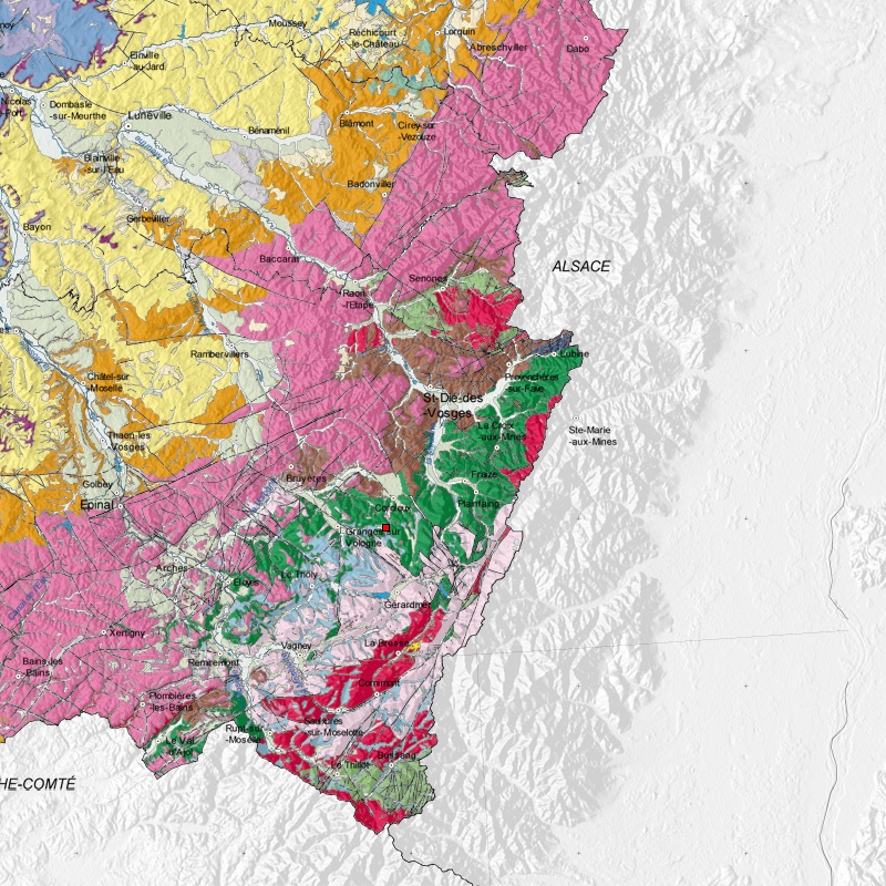Carte géologique - Arrentès-de-Corcieux (88) - zoom A