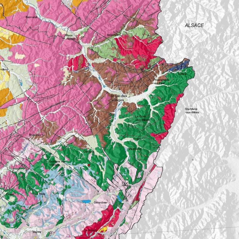 Carte géologique - Arrentès-de-Corcieux (88) - zoom A