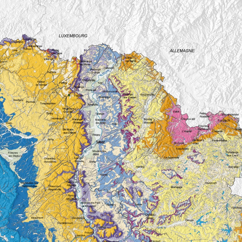 Carte géologique - Neufchef (57) - zoom A