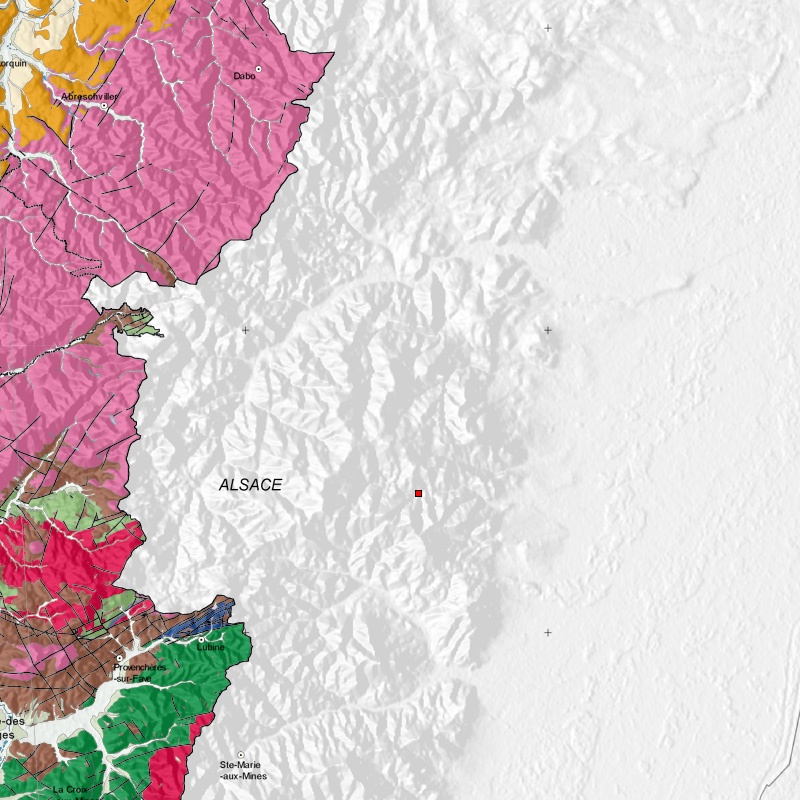 Carte géologique - Hohwald-Andlau (67) - zoom A