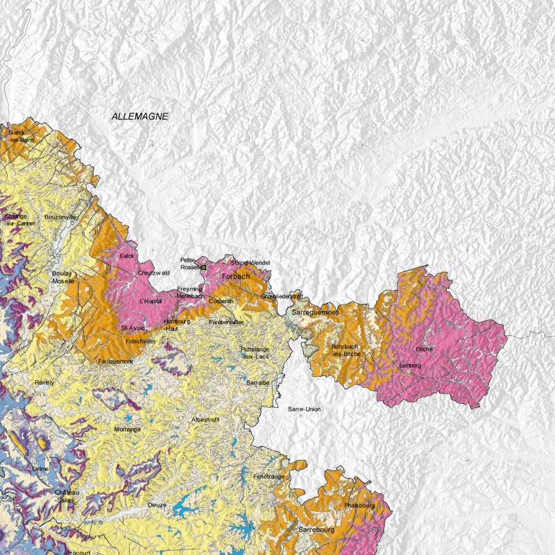 Carte géologique - Petite-Rosselle (57) - zoom A