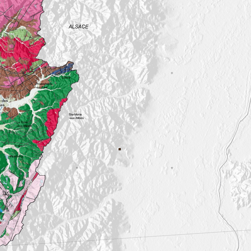 Carte géologique - Riquewihr (68) - zoom A