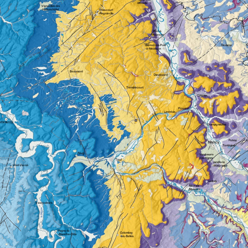 Carte géologique - Villey-St-Etienne (54) - zoom A