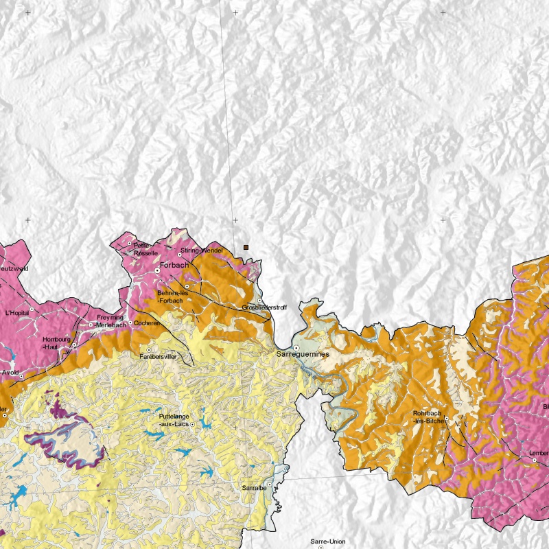 Carte géologique - Grosbliederstroff (D) - zoom A