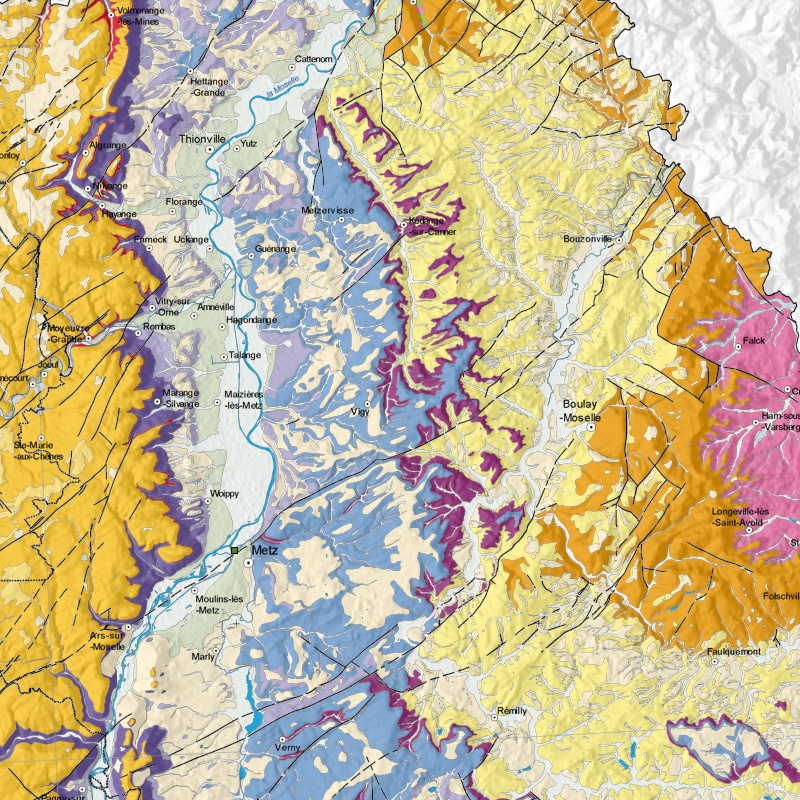 Carte géologique - Seingbouse (57) - zoom A