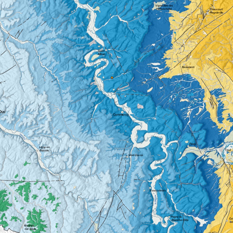 Carte géologique - Mécrin (55) - zoom A