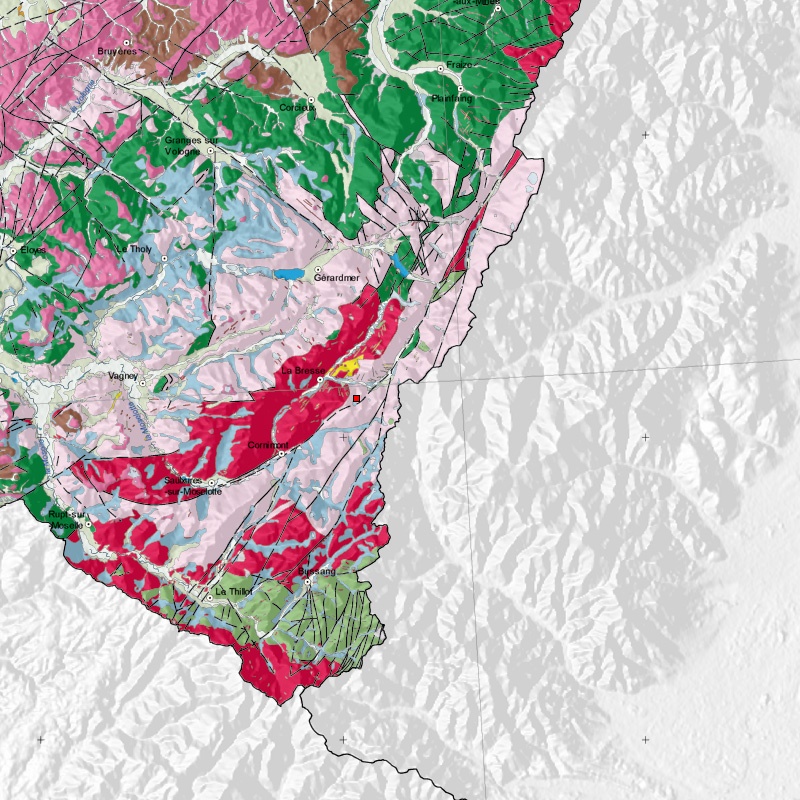 Carte géologique - La Bresse 3 (88) - zoom A