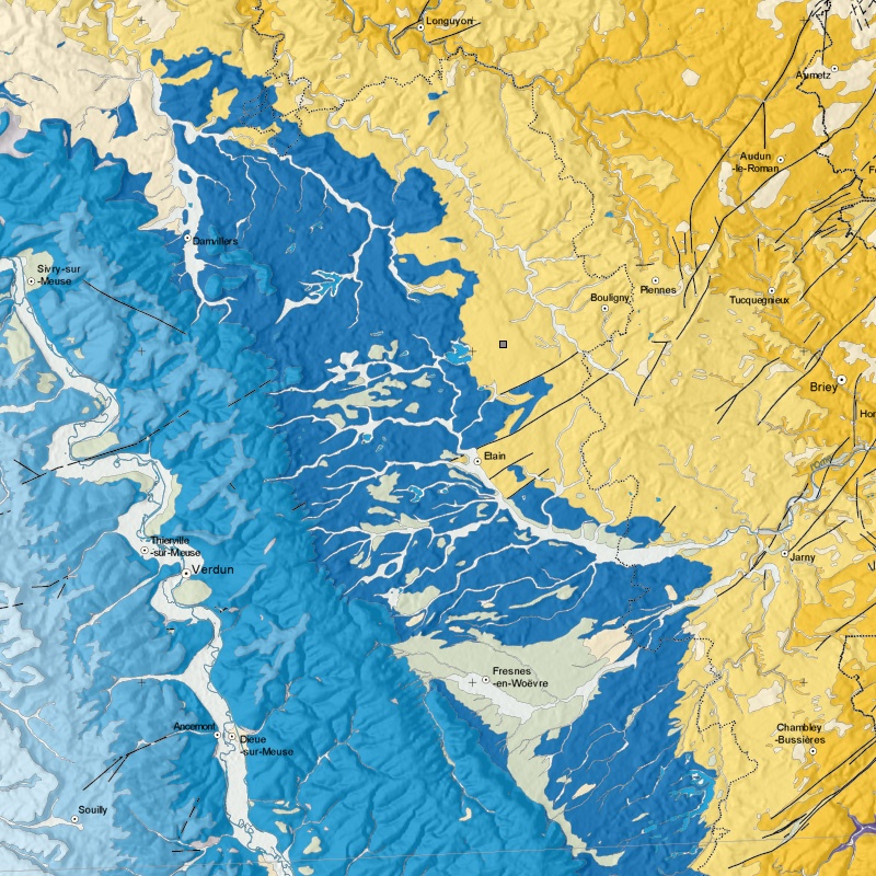 Carte géologique - Senon (55) - zoom A