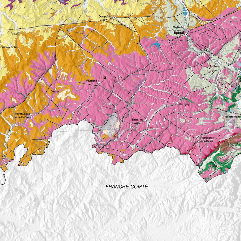 Carte géologique - Saint-Martin Escles (88) - zoom A