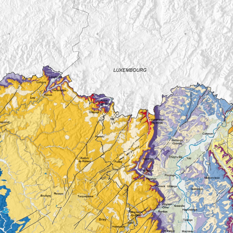 Carte géologique - Audun-le-Tiche/Aumetz (57) - zoom A