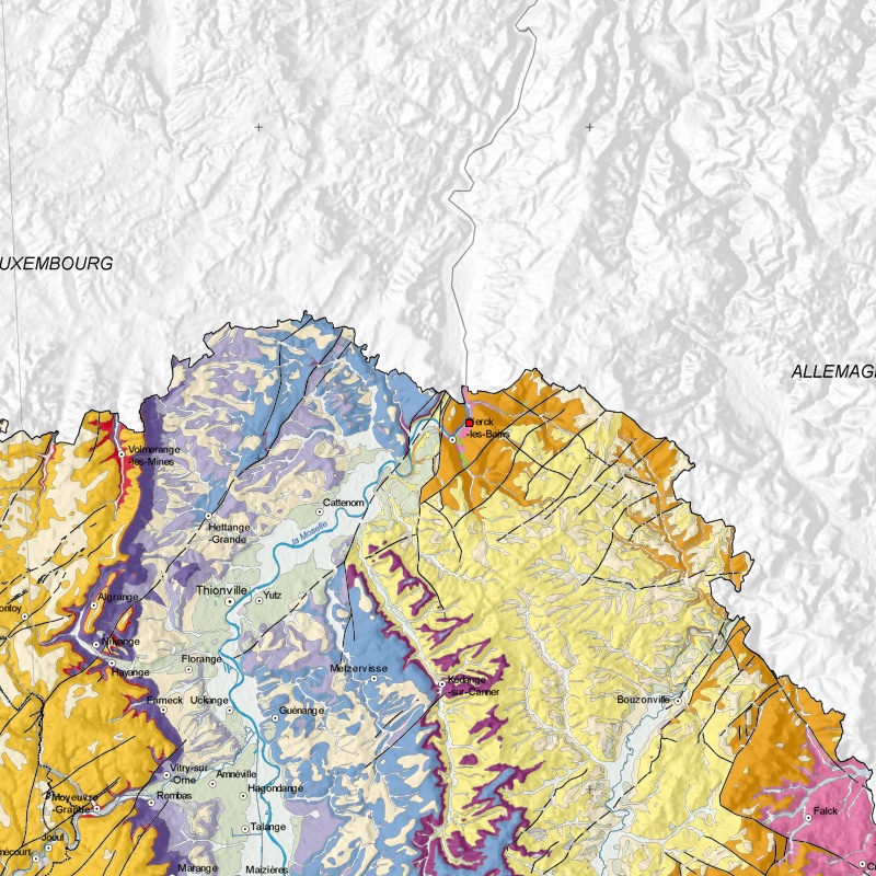 Carte géologique - Sierck-les-Bains (57) - zoom A