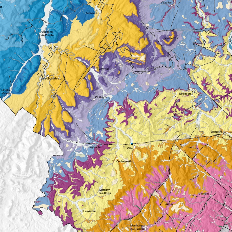 Carte géologique - Vittel (88) - zoom A