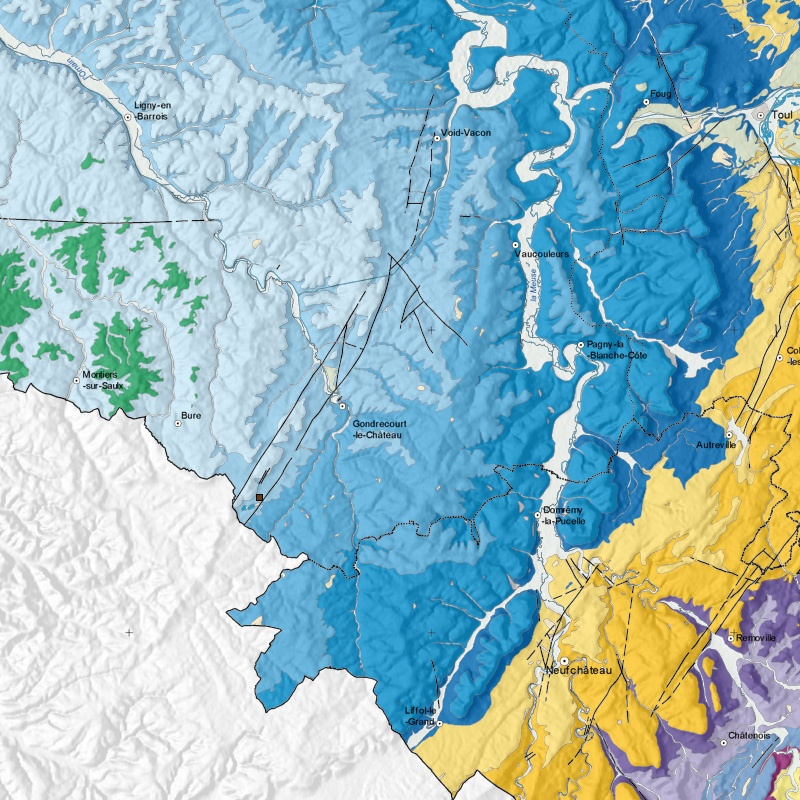 Carte géologique - Chassey-Beaupré (55) - zoom A