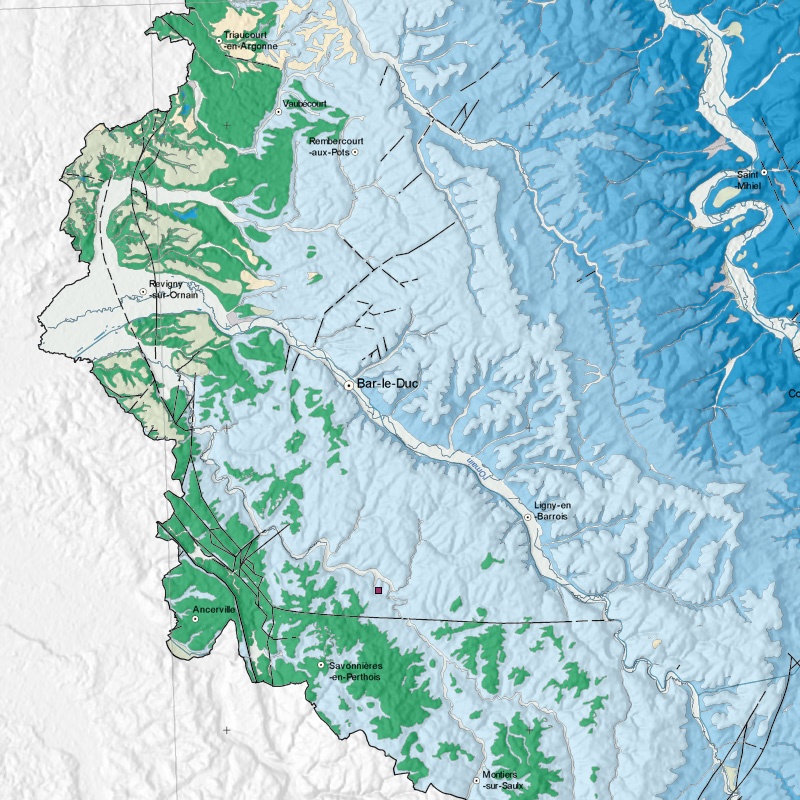 Carte géologique - Stainville (55) - zoom A