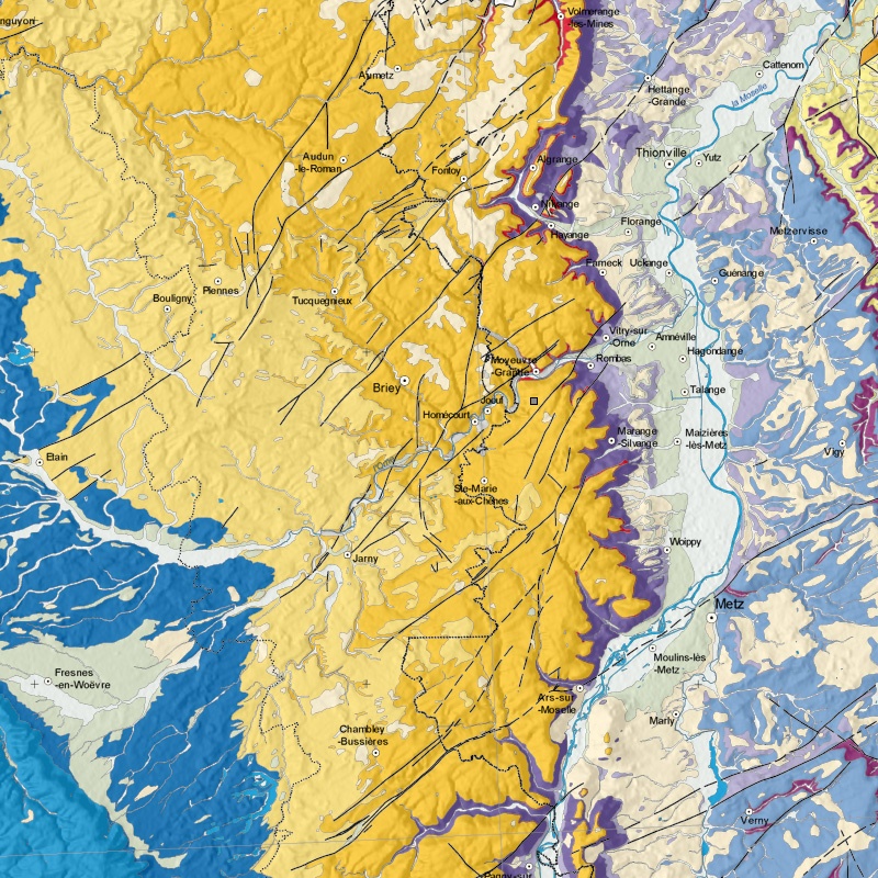 Carte géologique - Moyeuvre-Grande (57) - zoom A