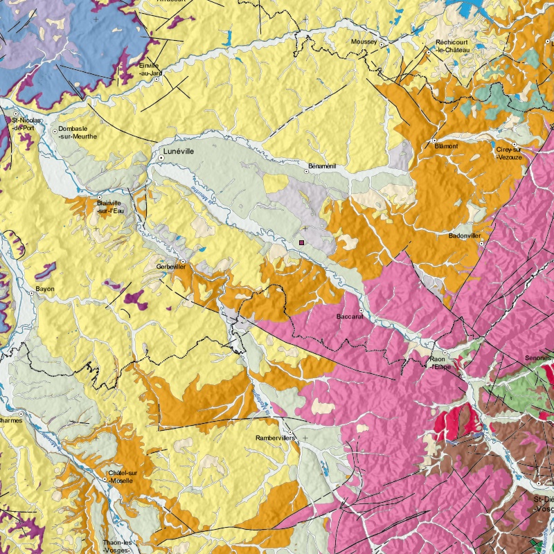 Carte géologique - Ménil-Flin (54) - zoom A