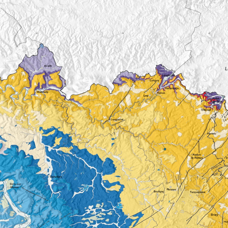 Carte géologique - Mercy-le-Bas (54) - zoom A