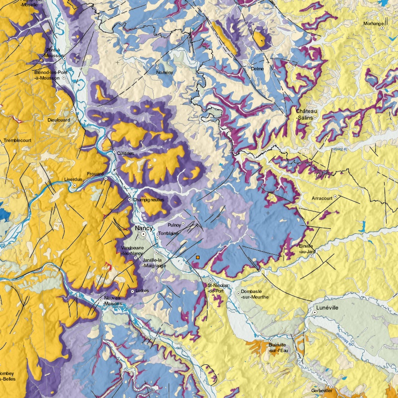 Carte géologique - Art-sur-Meurthe (54) - zoom A