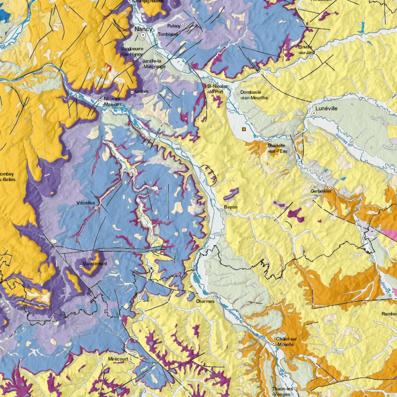 Carte géologique - Vigneulles (54) - zoom A