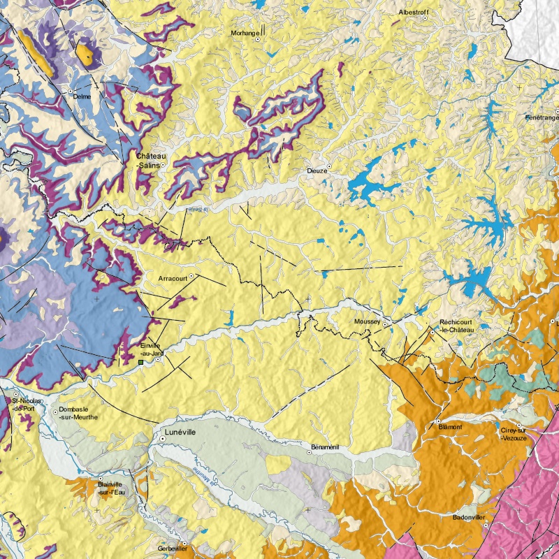Carte géologique - Einville-au-Jard (54) - zoom A