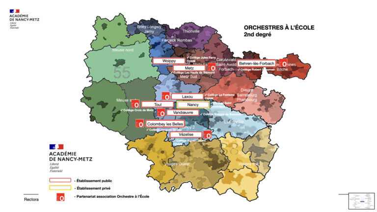 Carte des orchestres à l’école