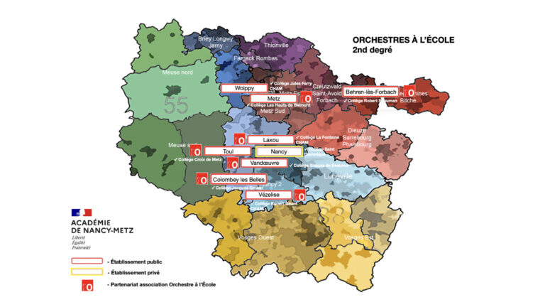 Carte des orchestres à l’école