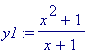 y1 := (x^2+1)/(x+1)